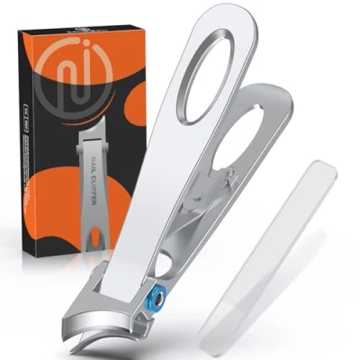 Abbildung von Nagelknipser für Dicke Eingewachsene Fußnägel, Ergonomie Fingernagel knipser mit 45Gebogene Klinge und Zehennagelknipser Groß, Set Hart Nägel, Edelstahl Nagelzwicker Nail Clipper