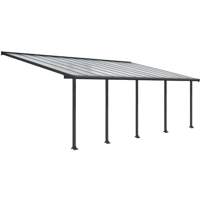 Abbildung von Canopia by Palram Olympia Aluminium Überdachung Grau 294x739 cm Veranda