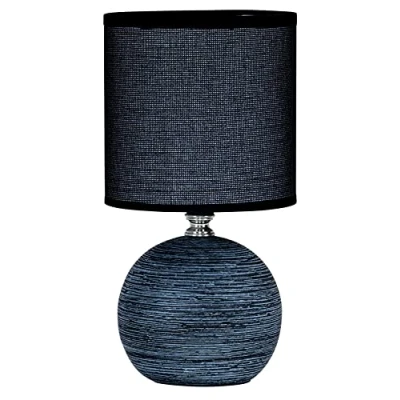 Abbildung von Levandeo® Nachttischlampe, Tischlampe Keramik H26cm Anthrazit Rund Licht Lampe Shabby Chic
