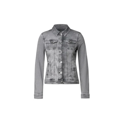 Abbildung von Cecil MIT Kragen Jeansjacke, Damen, Größe: XL, Grau
