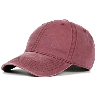Abbildung von dy_mode Baseball Cap Baumwolle Schirmmütze Mütze Kappe im Used Style C026 (C026 Altrot)
