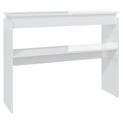 Abbildung von vidaXL Konsolentisch Konsole Beistelltisch Flurtisch Sideboard Ablagetisch Wandtisch Frisiertisch Schminktisch Hochglanz Weiß 102x30x80cm Holzwerkstoff