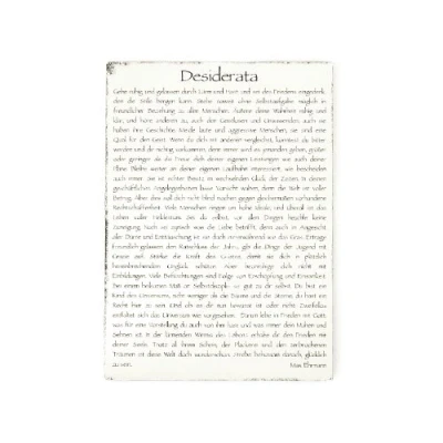 Abbildung von Interluxe WANDTAFEL Schild Vintage Shabby Dekoschild Holzschild Desiderata Tafel Lebensweisheit Zitat