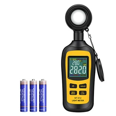 Abbildung von Digital Luxmeter Tragbare Photometer Belichtungsmesser Beleuchtungsstärke Lichtmesser mit Bereich bis zu 200.000 Lux und LCD Display (Gelb)