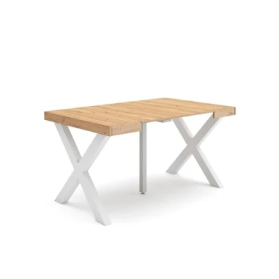 Abbildung von Skraut Home Ausziehbarertisch Multifunktionaler ausziehbarer 140 Für 6 Gäste Massivholz Beine Moderner Stil Eiche