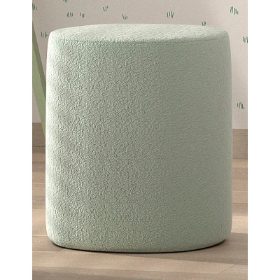 Abbildung von Vipack Polsterhocker &quot;Moon&quot;, (Made in Europe), als Sitzgelegenheit o. Nachttisch, 41 cm ∅, Bouclé Stoff, 4 Farben