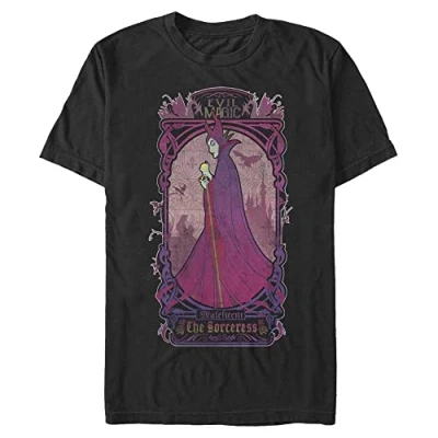 Abbildung von Disney Unisex Sleeping Beauty The Sorceress Maleficent Organic Short Sleeve T shirt, Schwarz, S