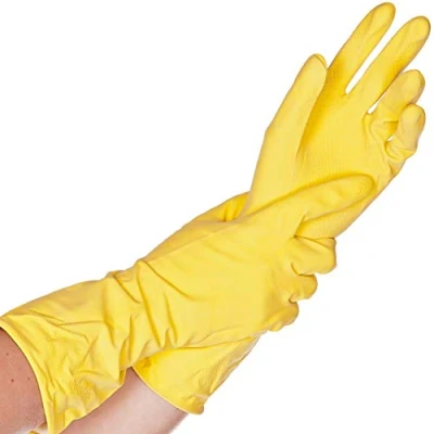 Abbildung von 12 x HygoStar Haushalts Handschuh Latex Bettina XXL 30cm gelb VE=12 Pa