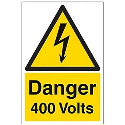 Abbildung von vsafety Schilder 68007 au r &quot;Gefahr 400 Volt&quot; Achtung Elektrische Zeichen, 1 mm starrer Kunststoff, Portrait, 200 x 300 mm, schwarz/gelb