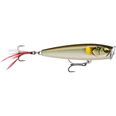 Abbildung von Rapala Skitter Pop Köder Balsa Konstruktion (Bleilos) Locker &amp; Wasser schwimmend Oberflächenschwimmtiefe Größe 9,5 cm / 17g Made in Estland vergoldete Ayu