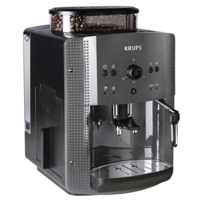 Abbildung von Krups Espressomaschine EA810B 1,7 l Farbe Schwarz Kaffeevollautomat freistehend integriertes Mahlwerk 1.450 W Titan