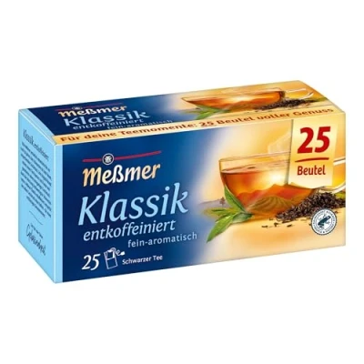 Abbildung von Meßmer Klassik entkoffeiniert fein aromatisch 25 Teebeutel Vegan, Glutenfrei, Laktosefrei