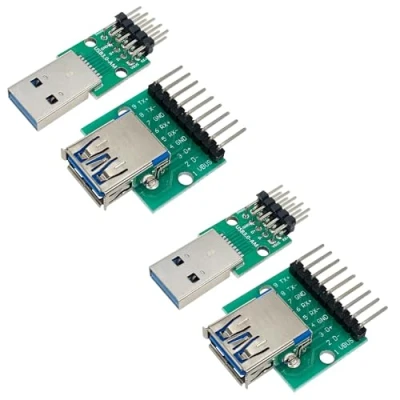 Abbildung von PENGLIN 4 Stück USB3.0 Stecker und Buchse zu DIP Konverter Board mit 9 Pin 10Pin 2.54mm Pitch Adapter,USB 3.0 Typ A Breakout für DIY USB Stromversorgung