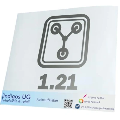 Abbildung von INDIGOS UG Aufkleber Autoaufkleber JDM Die Cut Auto 200x150 mm Flux Jan 21 Silber Heckscheibe Heckscheibenaufkleber Sticker Tuning