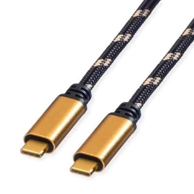 Abbildung von ROLINE Gold USB4 Gen3x2 Kabel, C C, ST/ST, 40Gbit/s, 100W, schwarz/Gold, 2 m