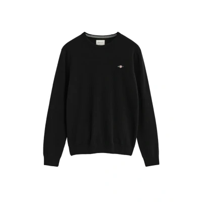 Abbildung von GANT Superfine CREW NECK Strickpullover, Herren, Größe: Small, Black