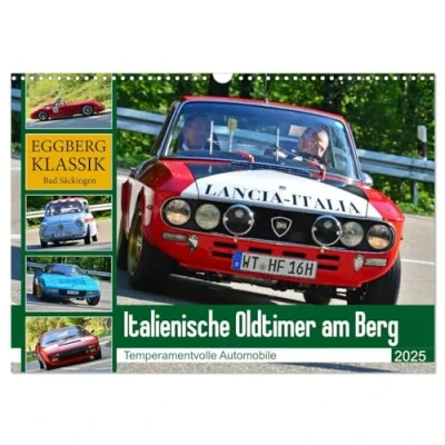 Abbildung von Italienische Oldtimer am Berg (Wandkalender 2025 DIN A3 quer), CALVENDO Monatskalender