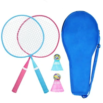 Abbildung von KH Federball Set Badminton Schläger 2 4 Spieler für Erwachsene Kinder, leicht und stabil, Schläger, Federbälle Tragetasche im Lieferumfang