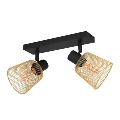 Abbildung von Eglo 900694 Spotleuchte COSLADA Stahl schwarz E27 2X40W L:32cm B:8cm H:17cm dimmbar