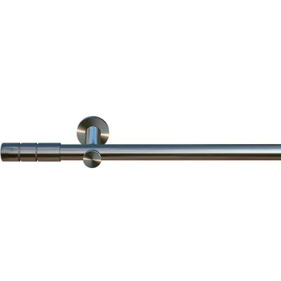 Abbildung von Gardinenstange Hamburg, indeko, Ø 20 mm, 1 läufig, Wunschmaßlänge, mit Bohren, verschraubt, Metall, Komplett Set inkl. Montagematerial