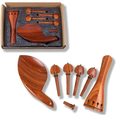Abbildung von Yinfente 4/4 Violinen Set, volle Größe, Violinenzubehör, Palisanderholz, Saitenhalter und Kinnhalter, Endstift (4/4)