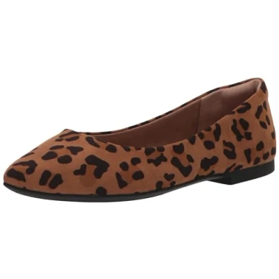 Abbildung von Amazon Essentials Damen Ballerinas mit spitzem Zehenbereich, Braun Leopardenmuster, 40.5 EU