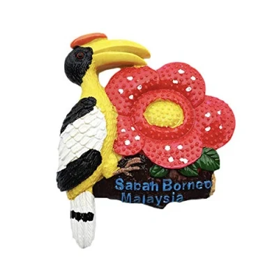 Abbildung von 3D Sabah Borneo Malaysia Kühlschrank Kühlschrankmagnet Tourist Souvenirs Handgemachte Harz Handwerk Magnetische Aufkleber Home Küche Dekoration Reise Geschenk