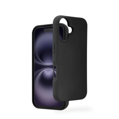 Abbildung von Hama Hülle MagCase für iPhone 16 (Handyhülle, Schutzhülle Rückseite, Apple MagSafe, Case, kratzfest, extra Schutz Kamera und Display, Wireless Charging kompatibel, weich) schwarz