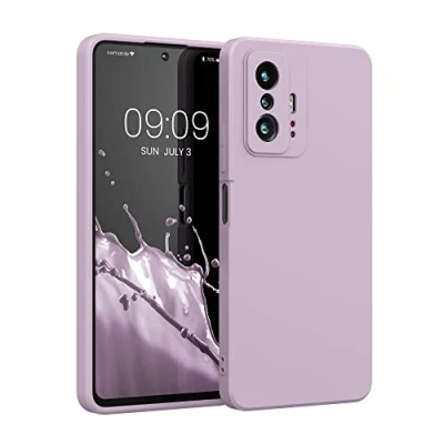 Abbildung von kwmobile Hülle kompatibel mit Xiaomi 11T / Pro gummierte TPU Silikon Handyhülle Schutzhülle für kabelloses Laden Case in Mauve