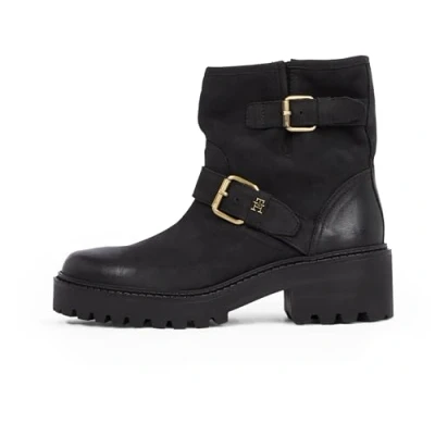 Abbildung von Tommy Hilfiger Double Buckle Plateaustiefelette, Damen, Größe: 42, Black Schuhe