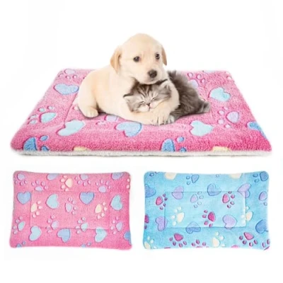 Abbildung von MICOOYO Hundematratze, Fleece, waschbar, für kleine Hunde, Katzen, Welpen, 2 Stück