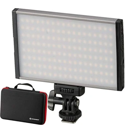 Abbildung von BRESSER PT Pro 15B Bi Color LED Videoleuchte mit Etui