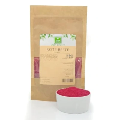 Abbildung von rote Bete gemahlenes Pulver 250g von der Grünen Essenz getrocknete vegan roh fein gemahlen und natürlich geeignet als Lebensmittelfarbe (250 Gramm)