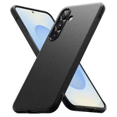 Abbildung von Ringke Onyx Case Kompatibel mit Samsung Galaxy S25 Hülle, [Fester Griff] rutschfest Elegantes Design Passgenaue TPU Stoßfest Kratzfest Einzigartige Textur HandyHülle Black