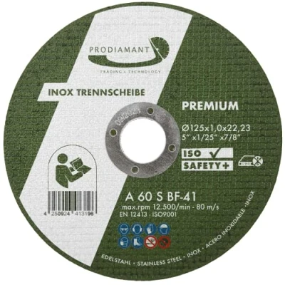 Abbildung von PRODIAMANT Trennscheibe 125mm x 1,0mm 50 Stück Inox Flexscheibe für Metall Stahl und Edelstahl