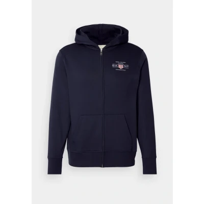 Abbildung von GANT Graphic Fullzip Hoodie Sweatjacke, Herren, Größe: Medium, Evening blue