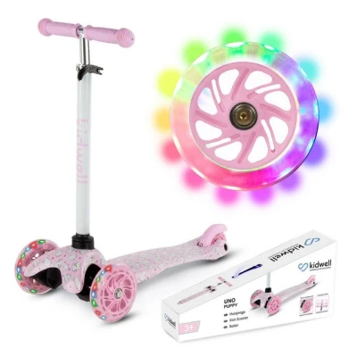 Abbildung von COIL Kinderroller, Tretroller, Dreirad Balance Roller, Roller Kinder UNO, für ab 3 Jahren, Scooter Dreirädriger, Tretroller mit LED leuchtenden Rädern Kinderscooter (Puppy)