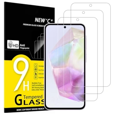 Abbildung von NEW&#039;C 3 Stück, Panzer Schutz Glas für Samsung Galaxy A36 5G, Frei von Kratzern, 9H Härte, HD Displayschutzfolie, 0.33mm Ultra klar, Ultrabeständig folie