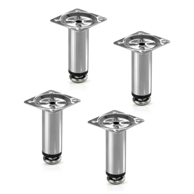 Abbildung von Gedotec Möbelfüße höhenverstellbar aus Metall 4 Stück Andy Schrankfüße Chrom poliert Füße für Möbel 100 mm Möbelfuß Kratzfest Kommodenfüße Schrankfuß Möbelbeine Sofas und Schränke