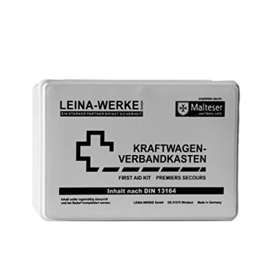 Abbildung von Leina Werke 10003 KFZ Verbandkasten Standard, Weiß/Schwarz