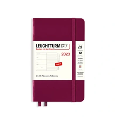 Abbildung von LEUCHTTURM1917 365895 Wochenkalender &amp; Notizbuch Pocket (A6) 2023, 12 Monate, Port Red, Englisch