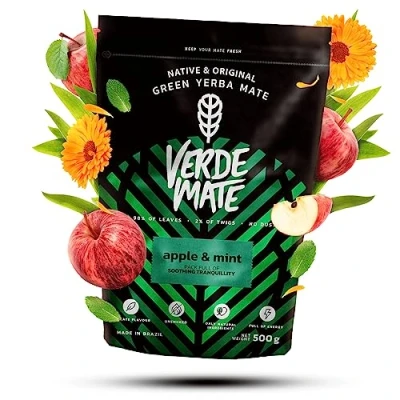 Abbildung von Verde Mate Green Apple &amp; Mint 0,5kg Früchte Kräuter Tee Erfrischender Tee, Apfel, Minze Natürliche Anregung aus Brasilien 500 g