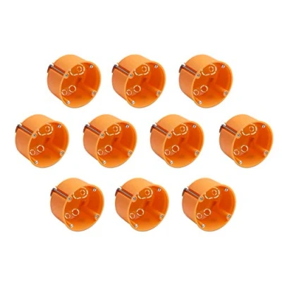 Abbildung von Meister Hohlwanddose Unterputz 35 mm tief orange 10 Stück Ø 68 Fräsloch Zum Einbau von Schaltern &amp; Steckdosen / Abzweigdose Schalterdose Hohlwand Gerätedose 7464020