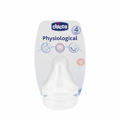Abbildung von Chicco Antikolik Sauger Physiological, 4m+, Silikon, Brei Fluss, 2 Stück