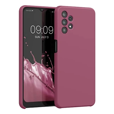 Abbildung von kwmobile Hülle kompatibel mit Samsung Galaxy A32 5G Silikon Handy Case Handyhülle weiche Oberfläche kabelloses Laden Orchidee Violett