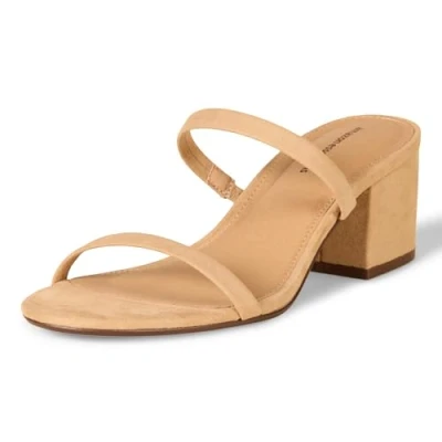 Abbildung von Amazon Essentials Damen Dünne Pantolette mit Zwei Riemen und Absatz, Bräunen, 40 EU