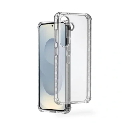 Abbildung von Hama Handyhülle „Extreme Protect“ für Samsung Galaxy S25+ (Bumper D3O lizenziert, stoßfest, sturzsicher und bruchsicher, durchsichtige Hülle, Case induktives Laden) transparent