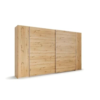 Abbildung von Rauch Möbel Kronach, Kombischrank, Schrank, Kleiderschrank, Schwebetürenschrank, Eiche Artisan, Holz, 4 türig, Inklusive 3 Kleiderstangen, 11 Einlegeböden, BxHxT 354x210x59cm
