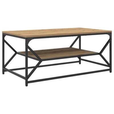 Abbildung von vidaXL Couchtisch mit Regal aus Artisan Eiche, 90x50x40 cm, Holzwerkstoff (1 St)