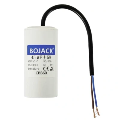 Abbildung von BOJACK CBB60 45uF 450V 50/60HZ Anlaufkondensator, SH Motorbetriebskondensator, AC Motorkondensator, mit Draht